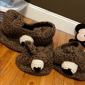 Set of 3 handmade bear crochet baskets